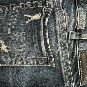 Silver jeans with worn style. Boot cut Suki